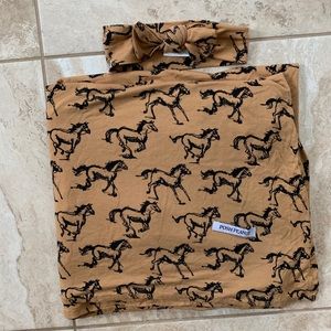 Posh peanut swaddle and headband